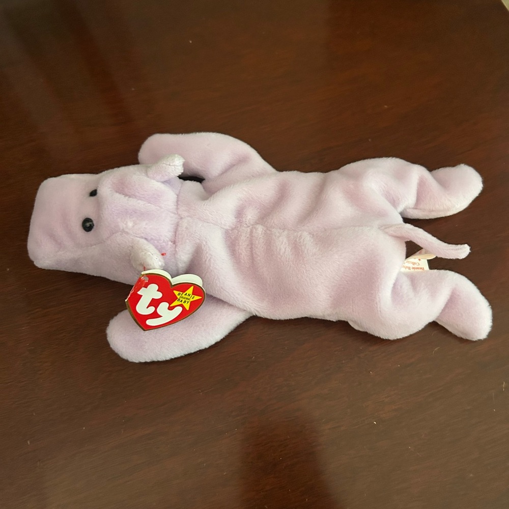 TY Happy Beanie Baby Hippopotamus Plush